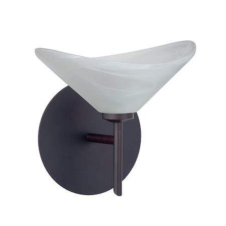 Besa Lighting Hoppi Mini Sconce, Marble, Bronze Finish, 1x5W LED 1SW-191352-LED-BR